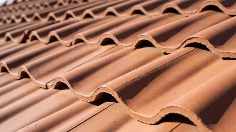 Dachówka holenderka ceramiczna w kolorze ceglastym na dachu tradycyjnego domu jednorodzinnego