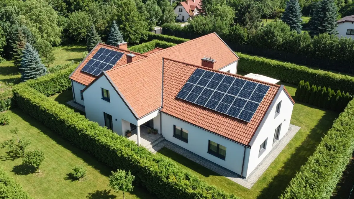 Dachówka solarna SunRoof zamontowana na dachu polskiego domu jednorodzinnego